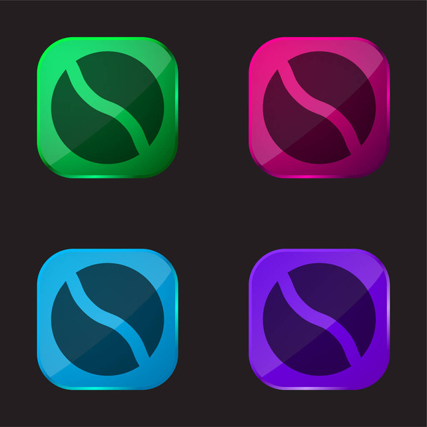 Ball čtyři barvy skleněné tlačítko ikona - Vektor, obrázek