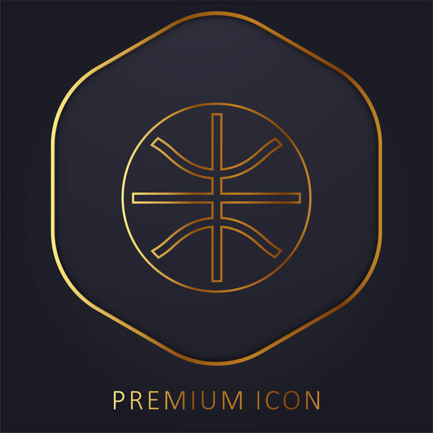 Koszykówka piłka złota linia logo premium lub ikona - Wektor, obraz
