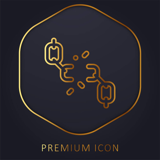 Breaking golden line premium logo or icon - Vector, Image