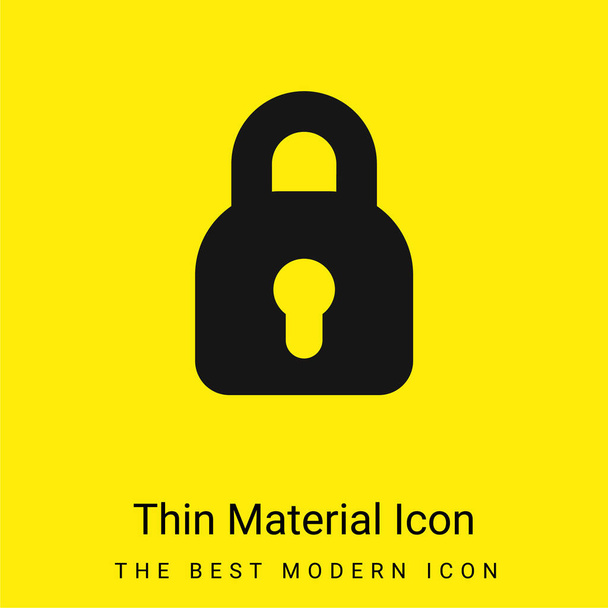 Fekete Zárt minimális fényes sárga anyag ikon - Vektor, kép