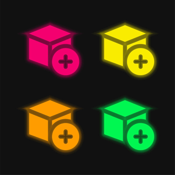 Додати чотири кольори, що світяться неоном Векторна піктограма
 - Вектор, зображення