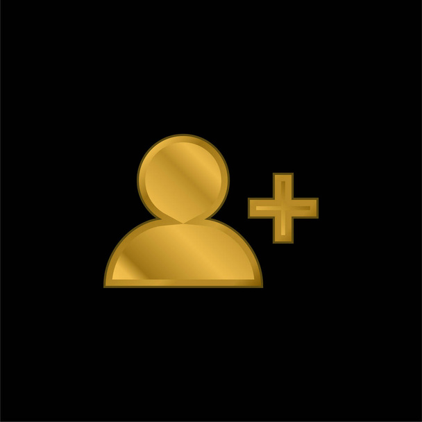 Προσθήκη επίχρυσου μεταλλικού εικονιδίου χρήστη ή φορέα λογότυπου - Διάνυσμα, εικόνα