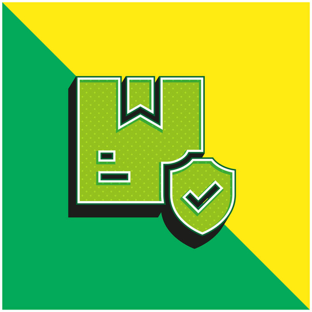 Boîte Logo vectoriel 3d moderne vert et jaune - Vecteur, image