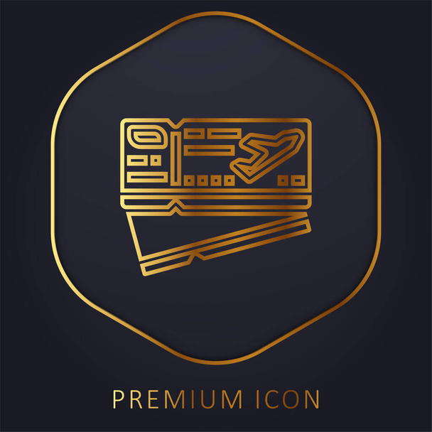 Посадковий талон Золота лінія преміум логотип або значок
 - Вектор, зображення