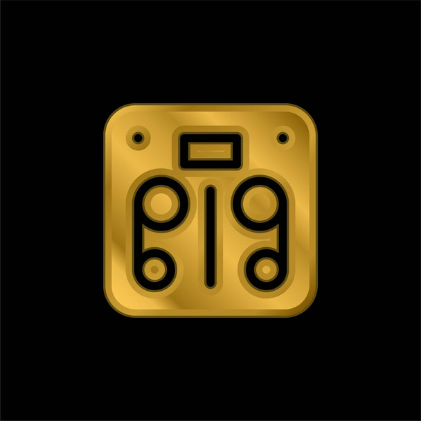 Escala corporal chapado en oro icono metálico o logo vector - Vector, Imagen
