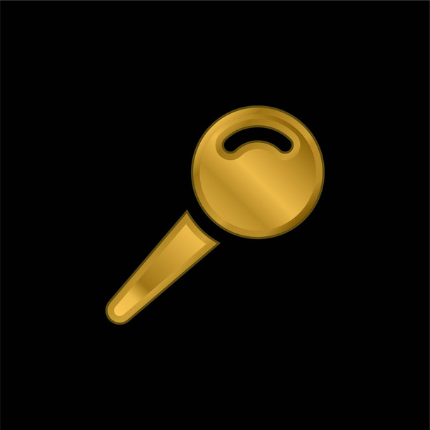 Big Pin gold plated metalic icon or logo vector - Vector, Image