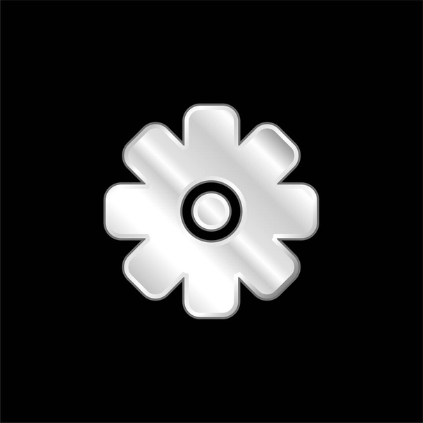 Velká Cogwheel postříbřená kovová ikona - Vektor, obrázek