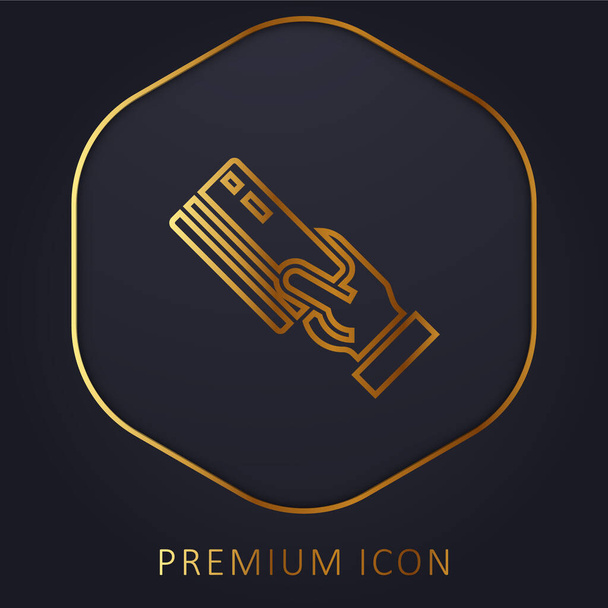 Logo premium de línea dorada ATM o icono - Vector, imagen