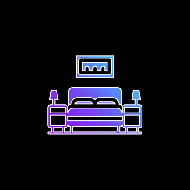 Camera da letto blu gradiente icona vettoriale - Vettoriali, immagini