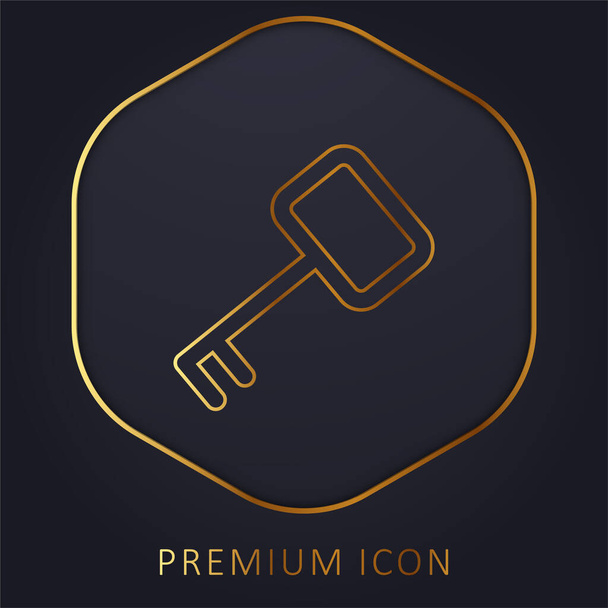 Acceso Clave de oro logotipo de línea premium o icono - Vector, Imagen