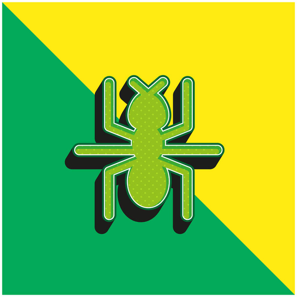 Ant Zelená a žlutá moderní 3D vektorové logo - Vektor, obrázek