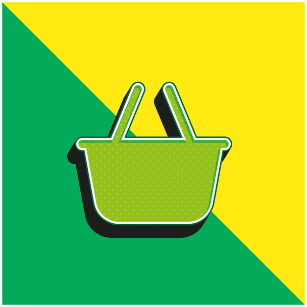 Košík Zelená a žlutá moderní 3D vektorové logo ikony - Vektor, obrázek