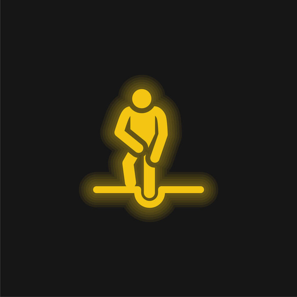Incidente giallo incandescente icona al neon - Vettoriali, immagini