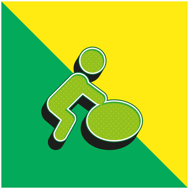 Baby Πράσινο και κίτρινο σύγχρονο 3d διάνυσμα εικονίδιο λογότυπο - Διάνυσμα, εικόνα