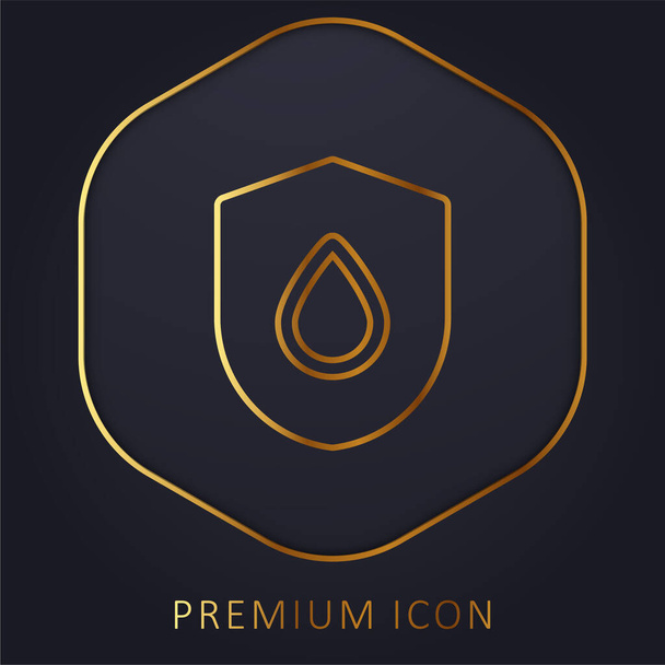 Blood Drop gouden lijn premium logo of pictogram - Vector, afbeelding