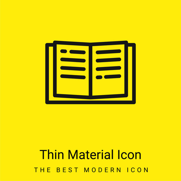 Boek minimaal fel geel materiaal icoon - Vector, afbeelding