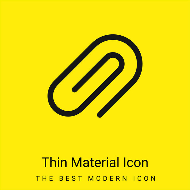 Attachment minimal bright yellow material icon - Vector, Image