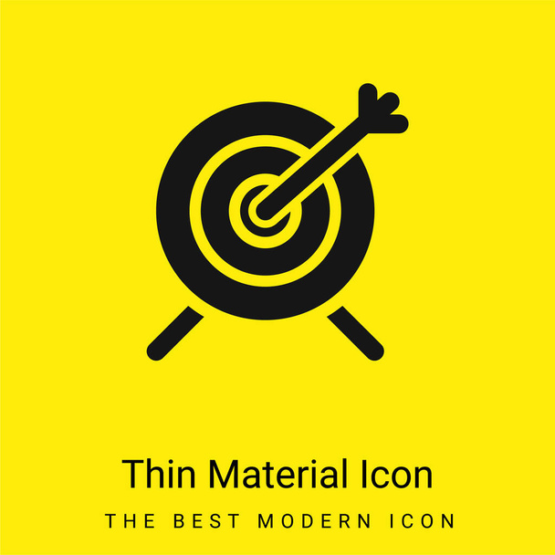 Tiro con arco mínimo icono de material amarillo brillante - Vector, imagen