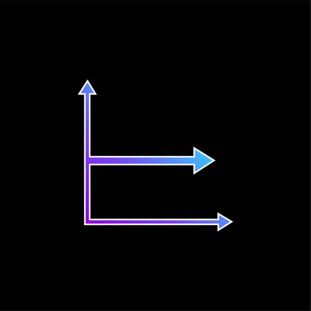 Nyíl grafikus kék gradiens vektor ikon - Vektor, kép