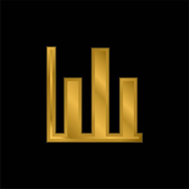 Bares Gráfico de Negócios Símbolo banhado a ouro ícone metálico ou vetor logotipo - Vetor, Imagem