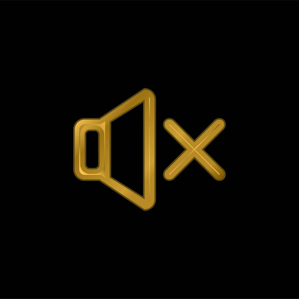 Ferramenta de áudio em Silêncio banhado a ouro ícone metálico ou vetor logotipo - Vetor, Imagem