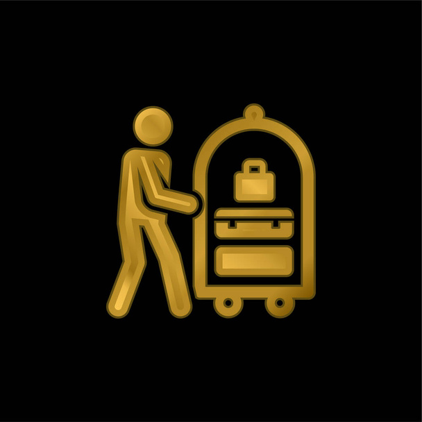 Bell Boy oro placcato icona metallica o logo vettoriale - Vettoriali, immagini