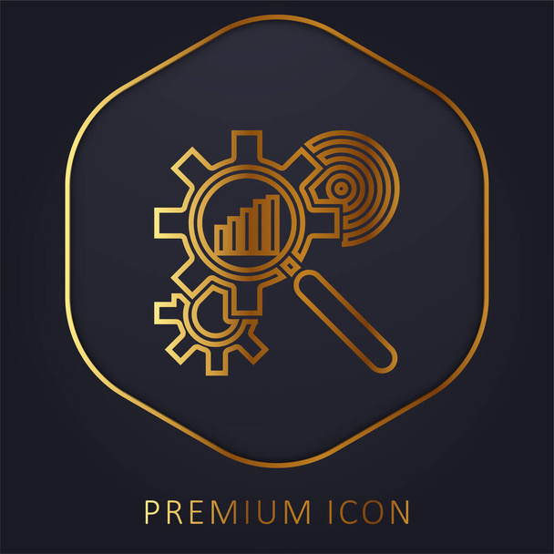 Analyse ligne d'or logo premium ou icône - Vecteur, image