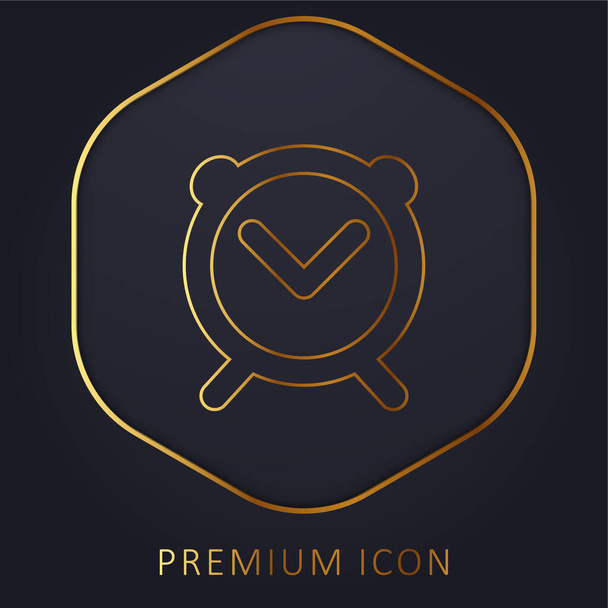 Relógio de alarme linha dourada logotipo premium ou ícone - Vetor, Imagem
