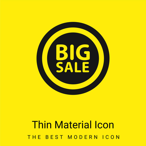 Big Sale Badge minimal bright yellow material icon - Vector, Image