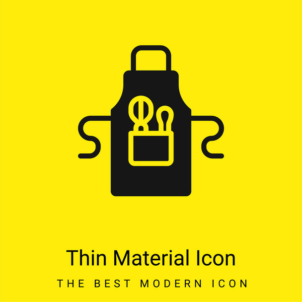 Delantal mínimo icono de material amarillo brillante - Vector, imagen