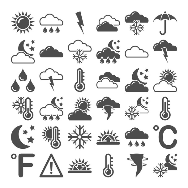 Illustration of weather icons - Photo, Image