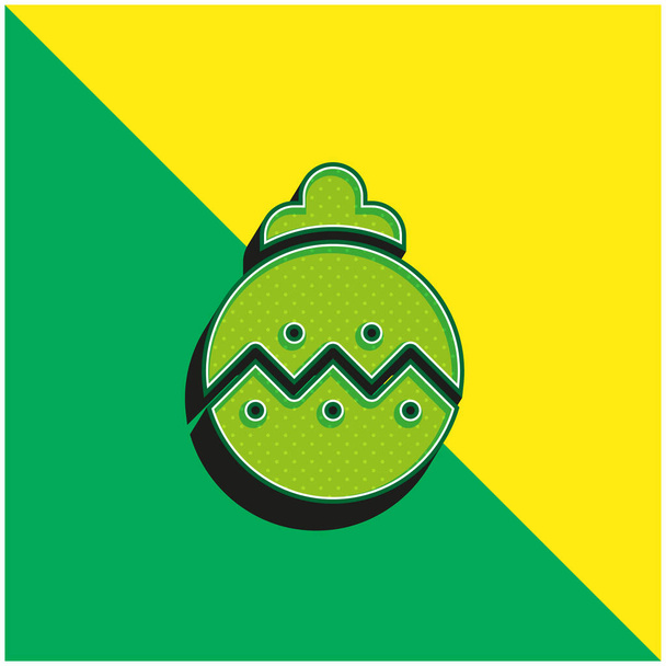 Баубл Зелений і жовтий сучасний 3d векторний логотип ікони - Вектор, зображення