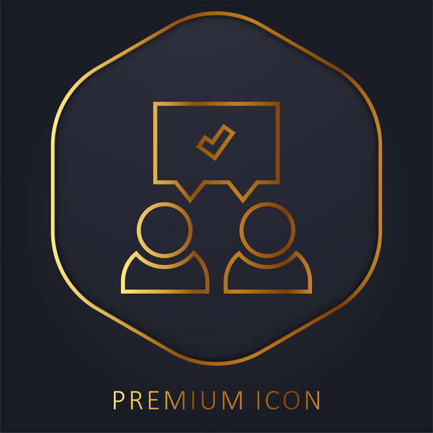 Accord ligne d'or logo premium ou icône - Vecteur, image
