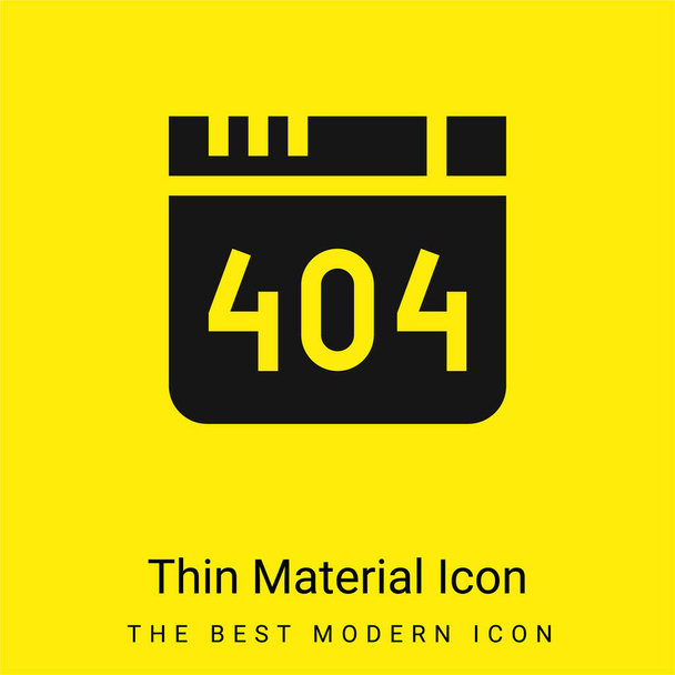 404 Σφάλμα ελάχιστο φωτεινό κίτρινο εικονίδιο υλικού - Διάνυσμα, εικόνα