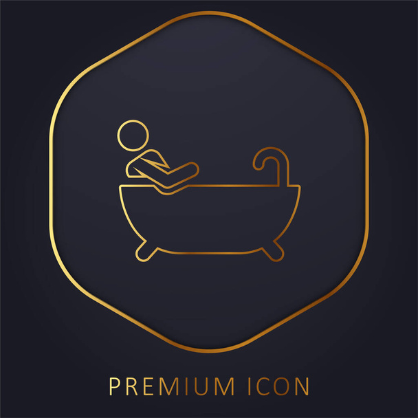 Baño línea de oro logotipo premium o icono - Vector, imagen