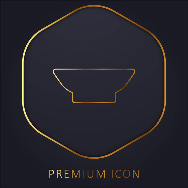 Bowl linha dourada logotipo premium ou ícone - Vetor, Imagem