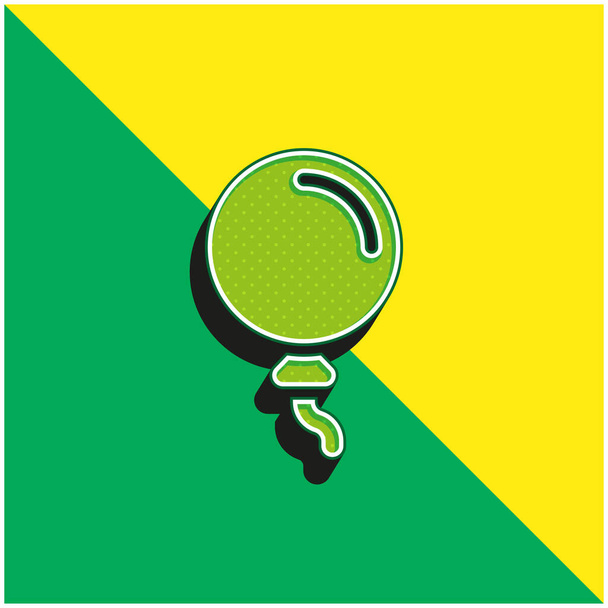 Ballon Logo vectoriel 3D moderne vert et jaune - Vecteur, image