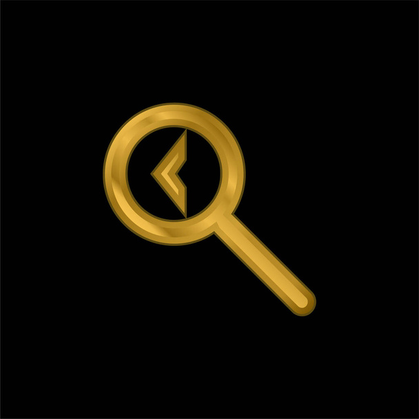 Volver Interfaz de búsqueda Símbolo dorado icono metálico o logo vector - Vector, imagen