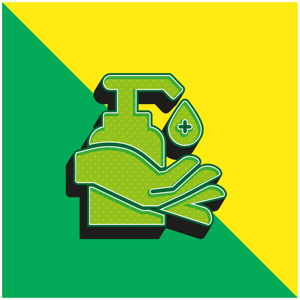Alkol Yeşil ve Sarı Modern 3D vektör simgesi logosu - Vektör, Görsel