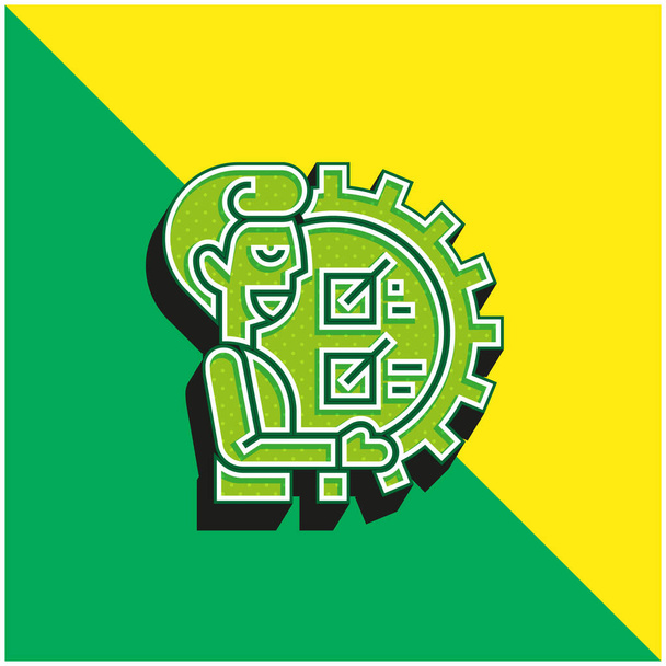 Vermogen Groen en geel moderne 3D vector pictogram logo - Vector, afbeelding
