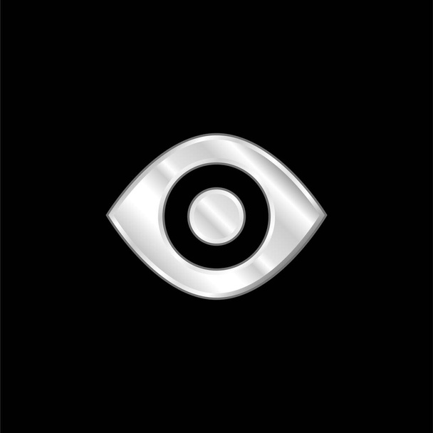 Black Eye silver plated metallic icon - Vector, Image