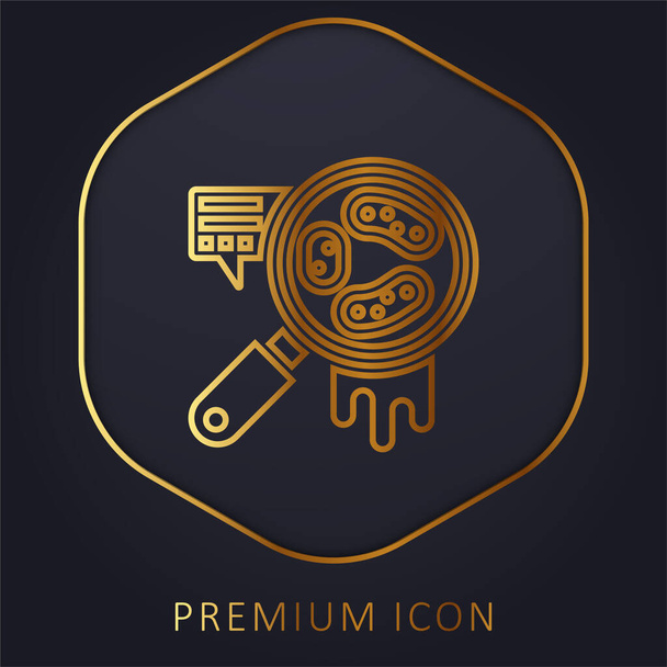 Bactérias linha dourada logotipo premium ou ícone - Vetor, Imagem