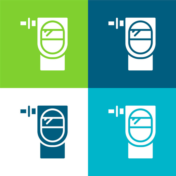 Breathalyzer płaski zestaw czterech kolorów minimalny zestaw ikon - Wektor, obraz