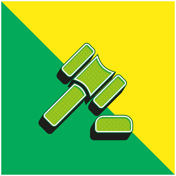 Аукціон Зелений і жовтий сучасний 3d вектор значок логотип
 - Вектор, зображення