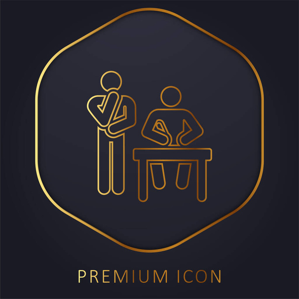 Brainstorming linea dorata logo premium o icona - Vettoriali, immagini
