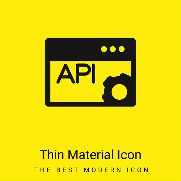 API Page icono de material amarillo brillante mínimo - Vector, imagen