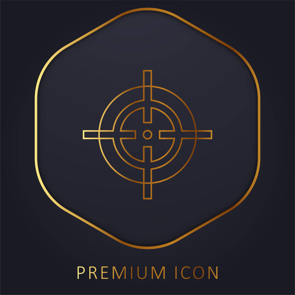 Objetivo linha dourada logotipo premium ou ícone - Vetor, Imagem