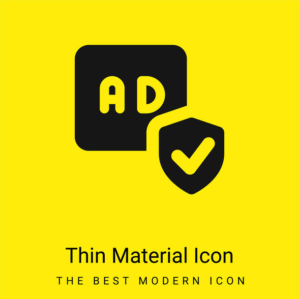 Ad Block minimal bright yellow material icon - Vector, Image