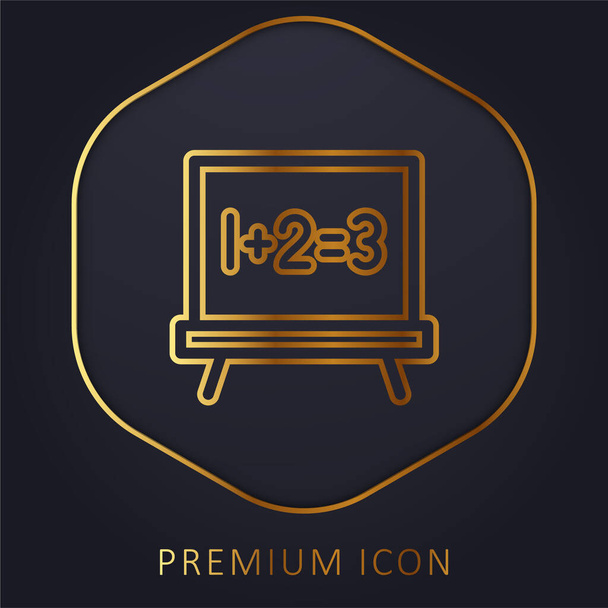 Blackboard golden line premium logo or icon - Vector, Image