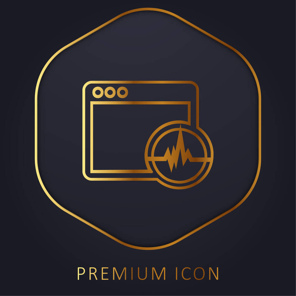 Analiza aktywności w oknie dowodzenia Złota linia logo premium lub ikona - Wektor, obraz